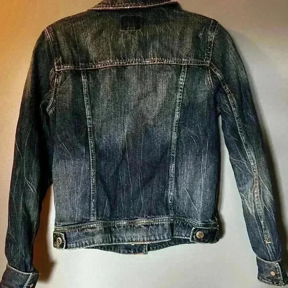American Eagle Outfitters Jean Jacket with Faux "aging tears" vintage look - Picture 2 of 3